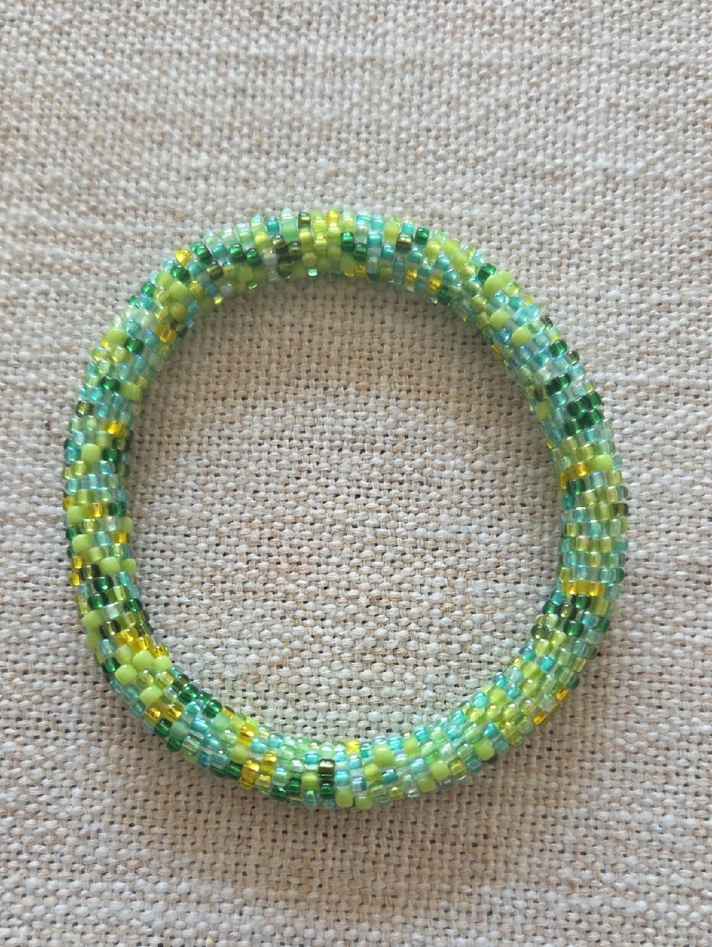 Sashka Co. Green and Yellow Seed Bead Bracelet
